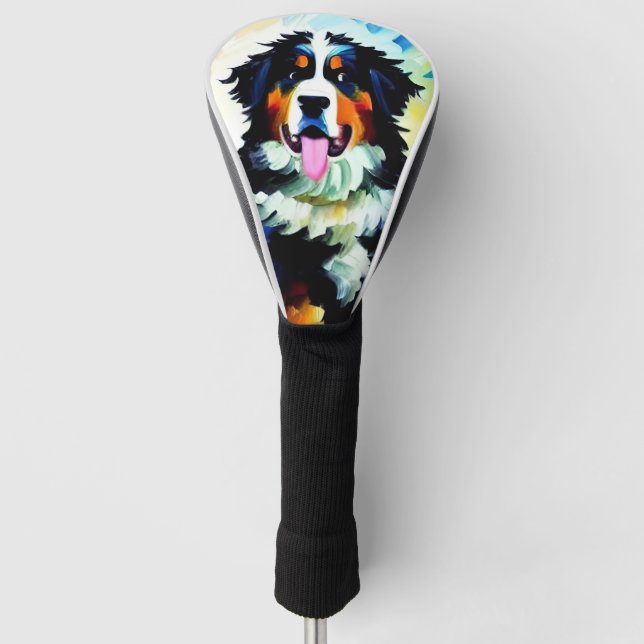 Bernese Mountain Dog Golf Head Cover (Front)