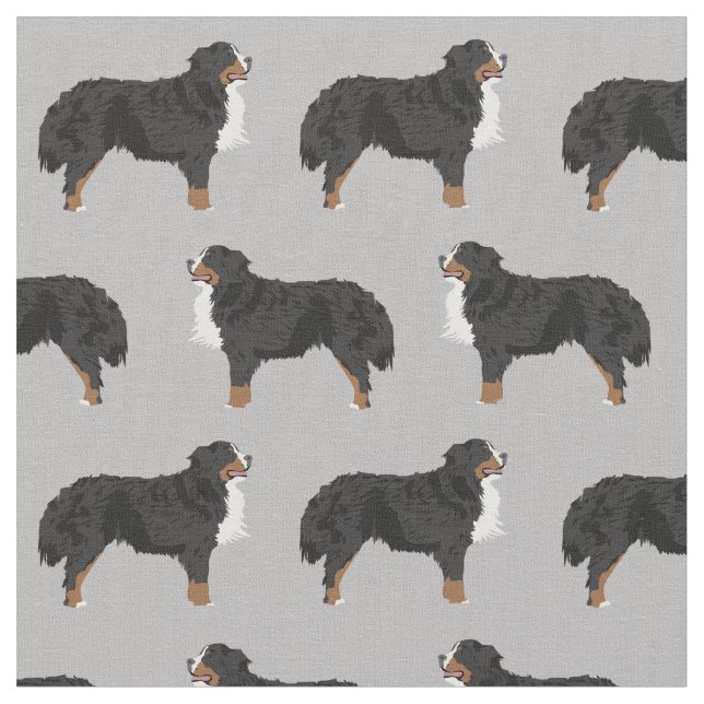 Bernese Mountain Dog grey Fabric (Close Up)