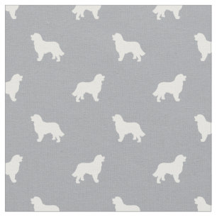 Bernese Mountain Dog grey silhouette Fabric