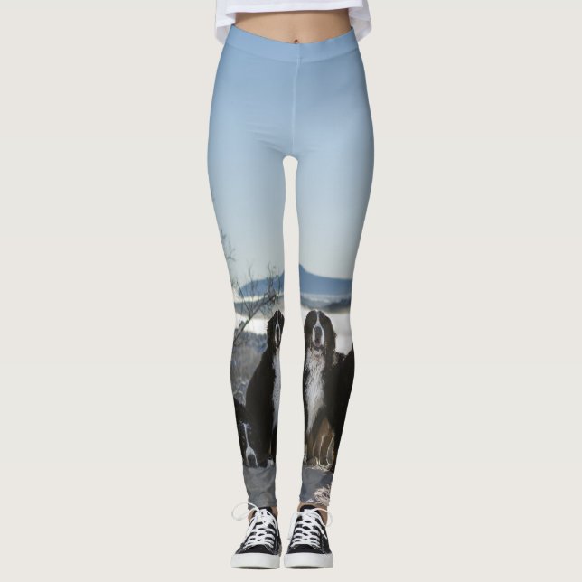 bernese mountain dog group   leggings (Front)