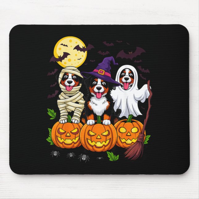 Bernese Mountain Dog Halloween Costume Mummy Witch Mouse Pad (Front)