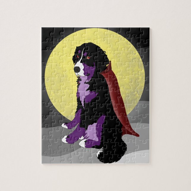 Bernese Mountain Dog Halloween Jigsaw Puzzle (Vertical)