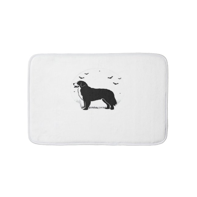 Bernese Mountain Dog – Halloween Moon Silhouette O Bath Mat (Front)