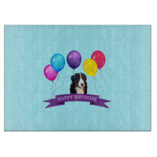 Bernese Mountain Dog Happy Birthday Cutting Board