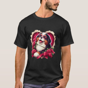 Bernese Mountain Dog Heart Glasses Lover Rose Vale T-Shirt