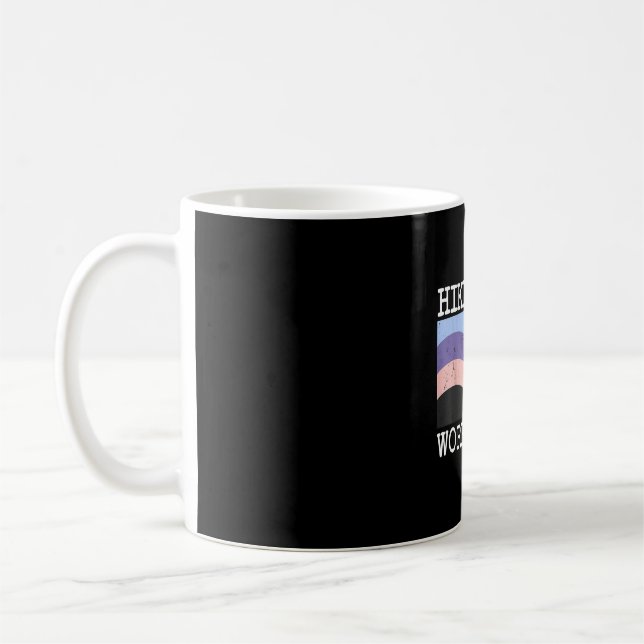 Bernese mountain dog hike more worry less graphic coffee mug (Left)