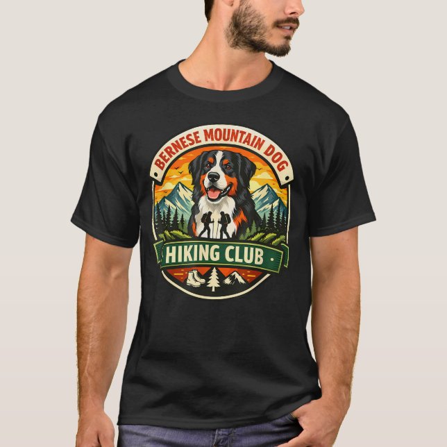 Bernese Mountain Dog Hiking T-Shirt (Front)