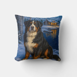 Bernese Mountain Dog Holiday Cushion