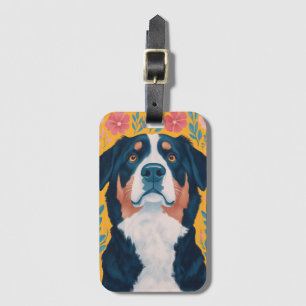 Bernese Mountain Dog illustration Luggage Tag