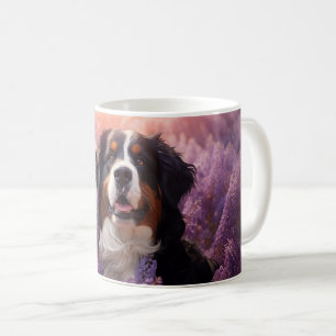 Bernese Mountain Dog in lavenders Coffee Mug