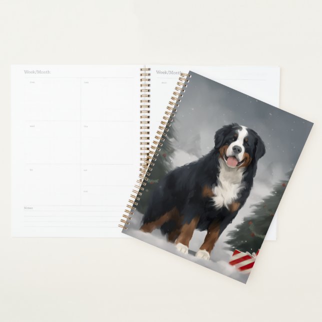 Bernese Mountain Dog in Snow Christmas  Planner (Display)
