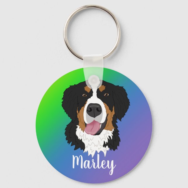 Bernese Mountain Dog Key Ring (Front)