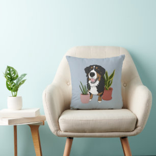 Bernese Mountain Dog  light blue Cushion