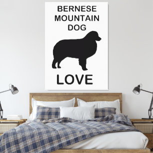 bernese mountain dog love canvas print