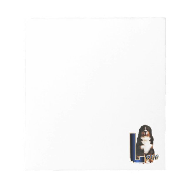 Bernese Mountain Dog Love Notepad (Front)