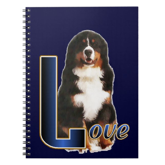 Bernese Mountain Dog Love Spiral Notebook (Front)