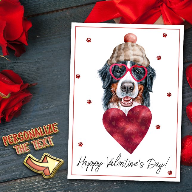 Bernese Mountain Dog Lover Valentine Gift Holiday Card (Creator Uploaded)
