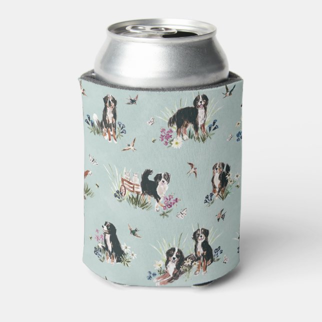 BERNESE MOUNTAIN DOG Lt Blue Can Cooler (Can Back)