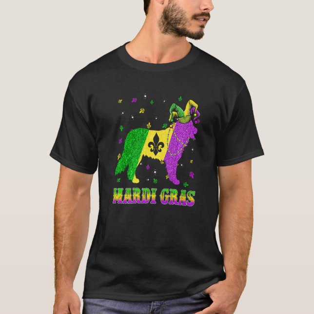 Bernese Mountain Dog Mardi Gras Carnival Jester Be T-Shirt (Front)