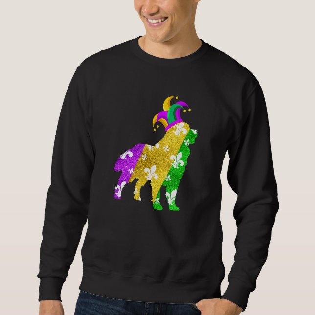 Bernese Mountain Dog Mardi Gras Carnivals Funny Pu Sweatshirt (Front)