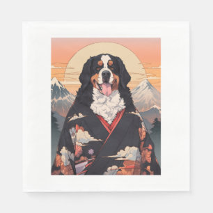 Bernese Mountain Dog Mount Fuji Napkin