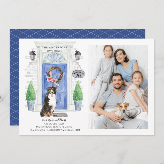 Bernese Mountain Dog Moving Announcement (Front/Back)