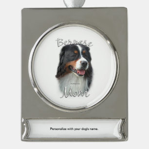 Bernese Mountain Dog Mum 2 Silver Plated Banner Ornament
