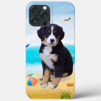Bernese Mountain Dog on Beach