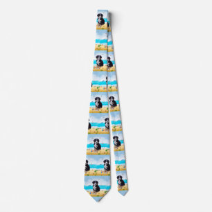 Bernese Mountain Dog on Beach Tie