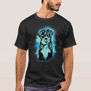Bernese Mountain Dog Paint Blue Design Dog Mum Dad T-Shirt