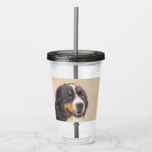 Bernese Mountain Dog Painting - Original Dog Art Acrylic Tumbler