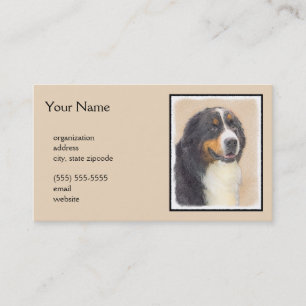 Bernese Mountain Dog Painting - Original Dog Art Business Card