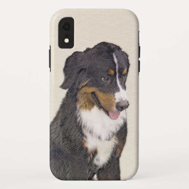 Bernese Mountain Dog Painting - Original Dog Art Case-Mate iPhone Case (Back)