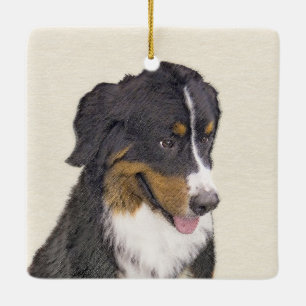 Bernese Mountain Dog Painting - Original Dog Art Ceramic Ornament