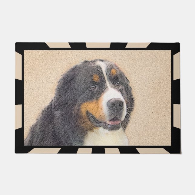 Bernese Mountain Dog Painting - Original Dog Art Doormat (Front)