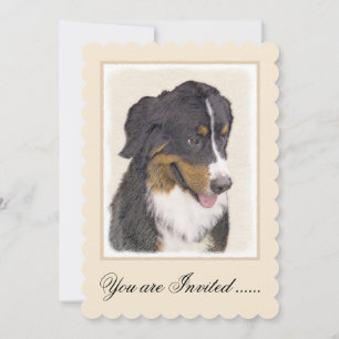 Bernese Mountain Dog Painting - Original Dog Art Invitation