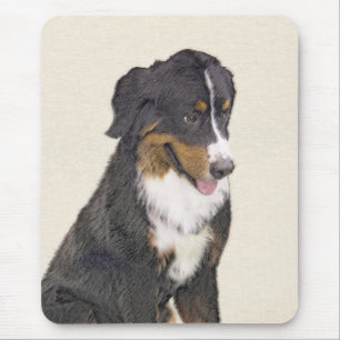Bernese Mountain Dog Painting - Original Dog Art Mouse Pad