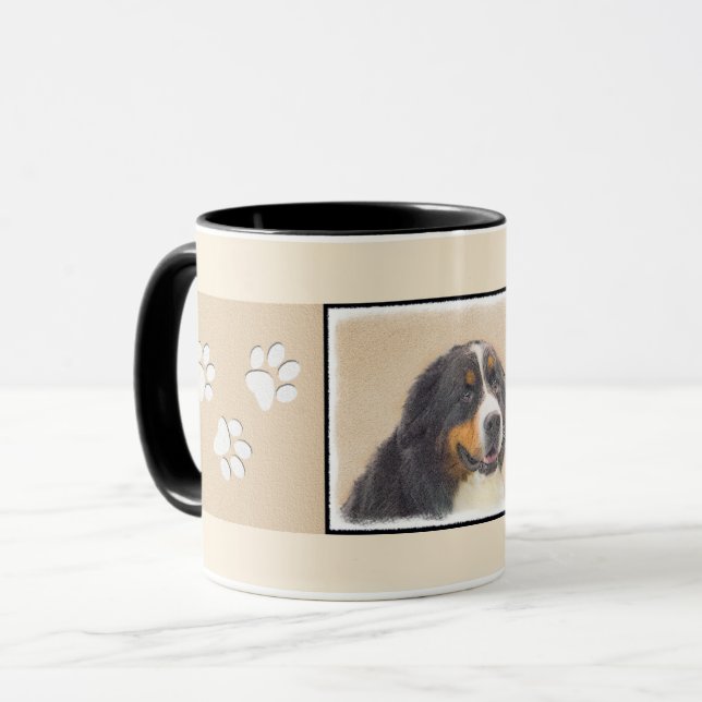 Bernese Mountain Dog Painting - Original Dog Art Mug (Front Left)