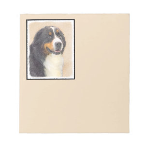 Bernese Mountain Dog Painting - Original Dog Art Notepad