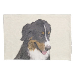 Bernese Mountain Dog Painting - Original Dog Art Pillowcase