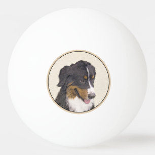 Bernese Mountain Dog Painting - Original Dog Art Ping Pong Ball