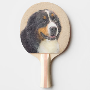 Bernese Mountain Dog Painting - Original Dog Art Ping Pong Paddle