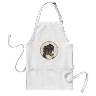 Bernese Mountain Dog Painting - Original Dog Art Standard Apron