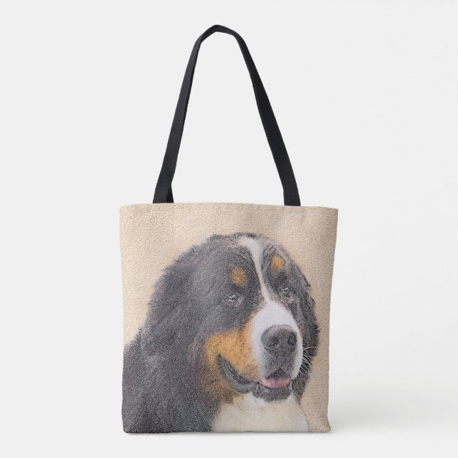 Bernese Mountain Dog Painting - Original Dog Art Tote Bag (Back)