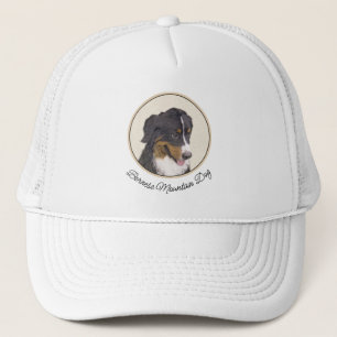 Bernese Mountain Dog Painting - Original Dog Art Trucker Hat