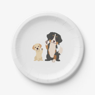 bernese mountain dog  paper plate