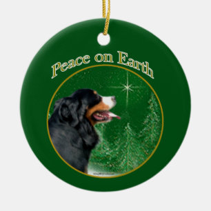 Bernese Mountain Dog Peace Ceramic Tree Decoration