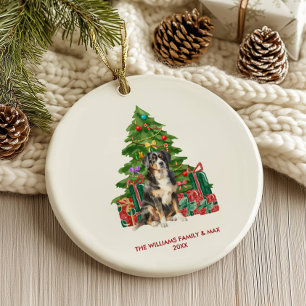 Bernese Mountain Dog Personalised Christmas Ceramic Tree Decoration