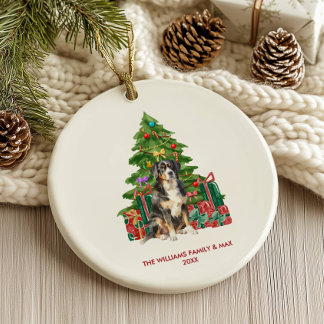 Bernese Mountain Dog Personalised Christmas Ceramic Tree Decoration