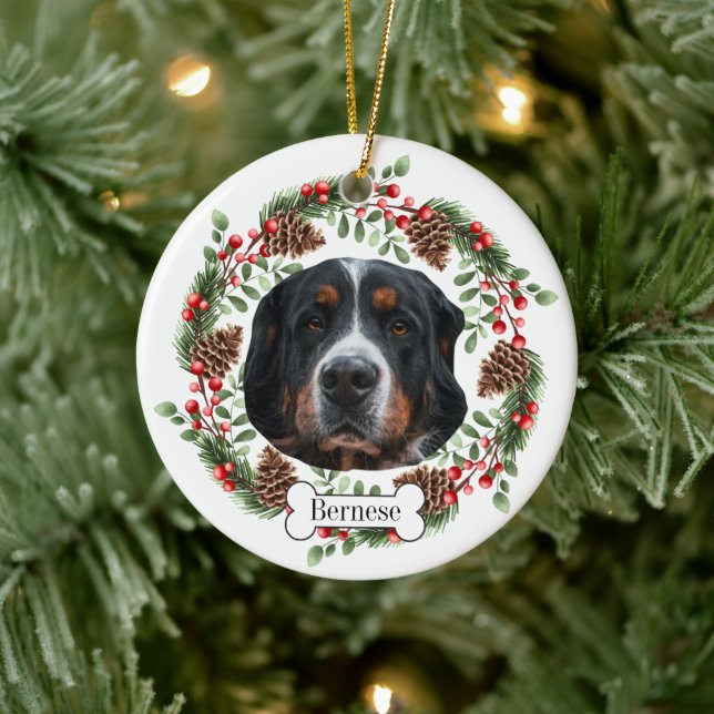 Bernese Mountain Dog  Personalised Pet Ornament (Tree)